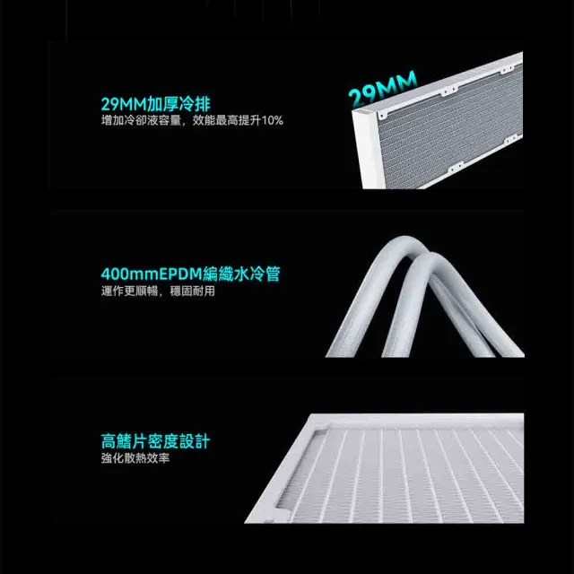 【TCOMAS】鈦鉭 CUBE 360 ARGB  CPU一體式水冷散熱器 黑色/白色 (立體PC微景觀/加厚水冷排/高轉速風扇)