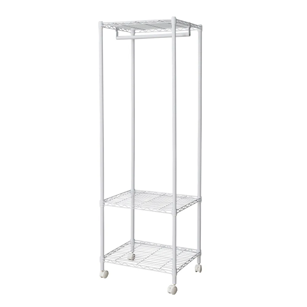 【dayneeds 日需百備】輕型 60x45x180cm 烤漆三層單桿衣櫥(附輪衣櫥/掛衣架/收納架/層架/鐵架)