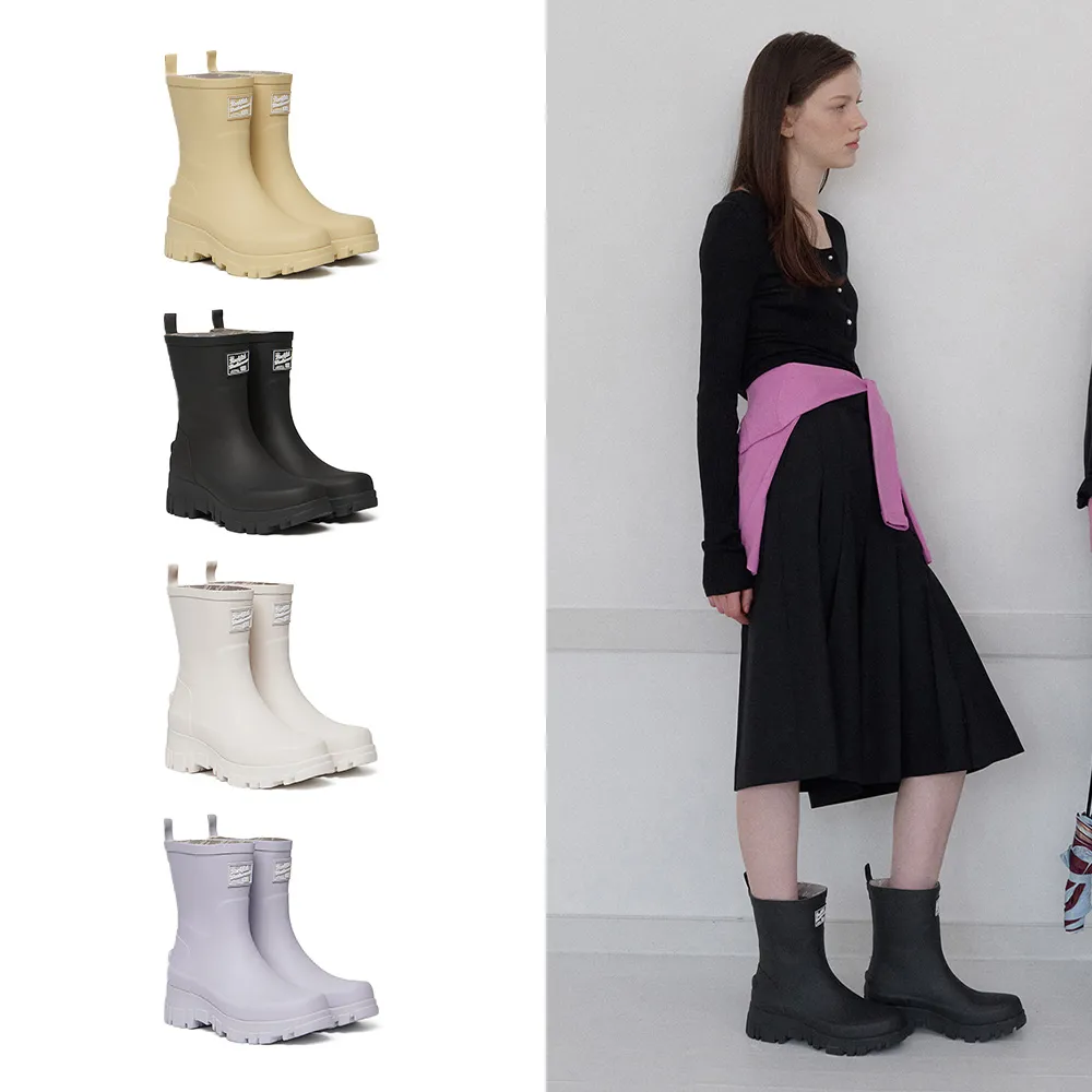 Rockfish Weatherwear】FLATFORM RAIN BOOTS MIDDLE 多色厚底中筒雨靴