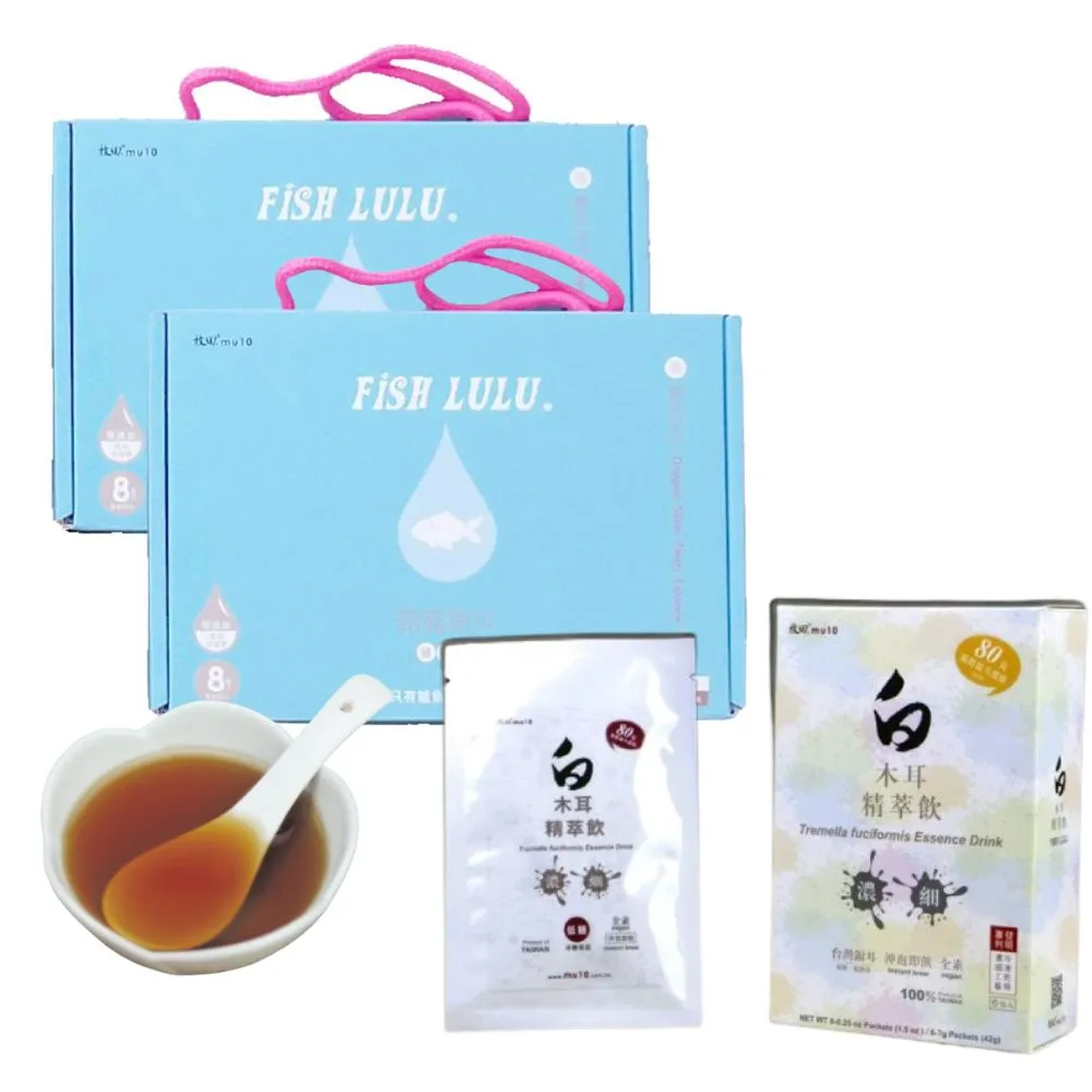 【RealShop】牧田MU10 鱸魚精禮盒60ml×8入×2盒(共16包)+白木耳精萃飲6包x1盒