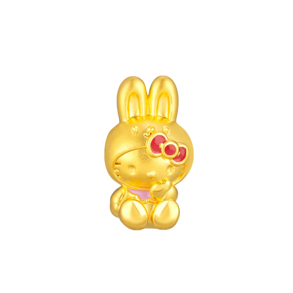 【Just Gold 鎮金店】三麗鷗 奶萌寶寶-Kitty兔 黃金串珠