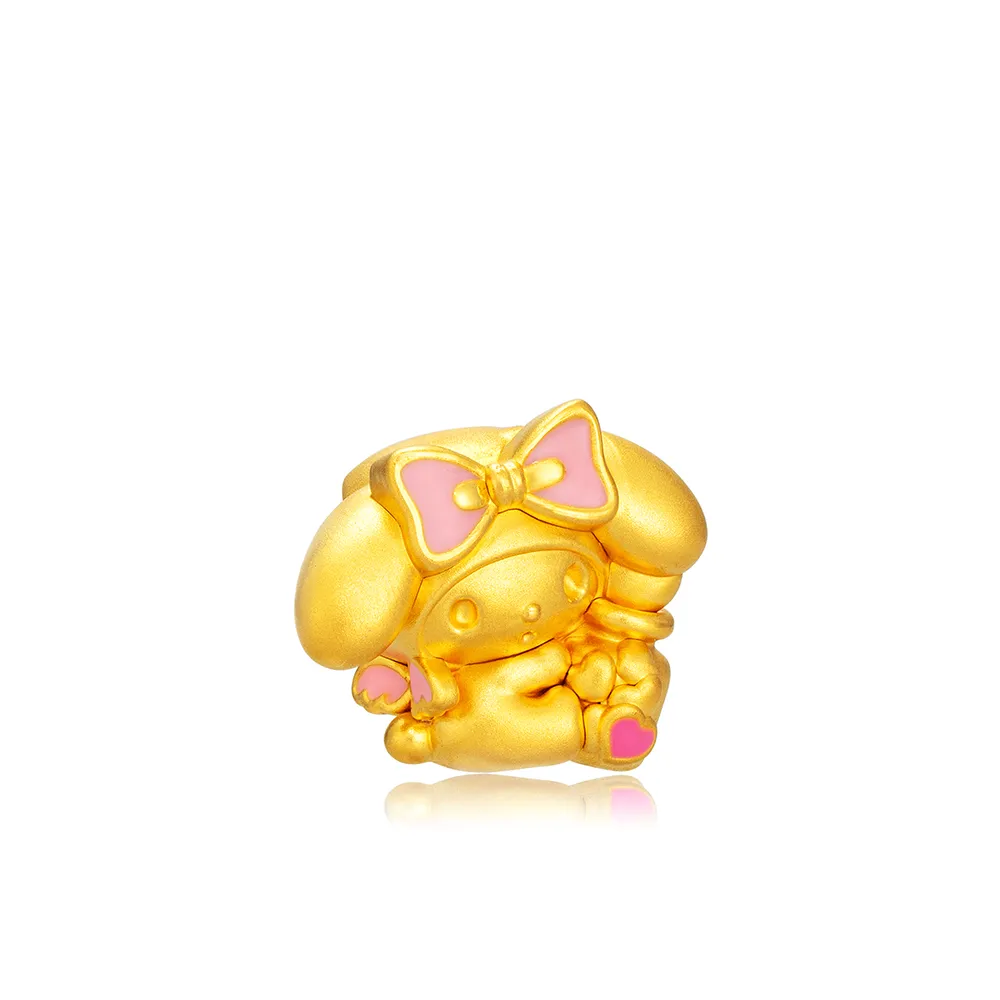 【Just Gold 鎮金店】三麗鷗 酷洛米 Kuromi 天使與惡魔-天使Melody 黃金串珠