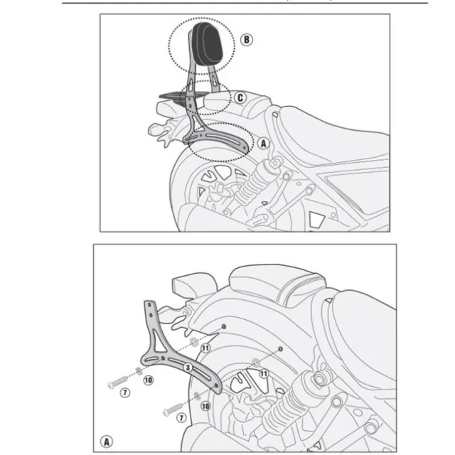 【GIVI】TS1160B 後靠背組 (HONDA CMX REBEL500專用 )