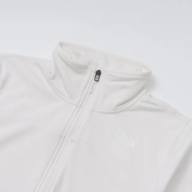 【The North Face】北臉 外套 女 運動立領外套 彈力滾邊 米白 NF0A8FJVQLI