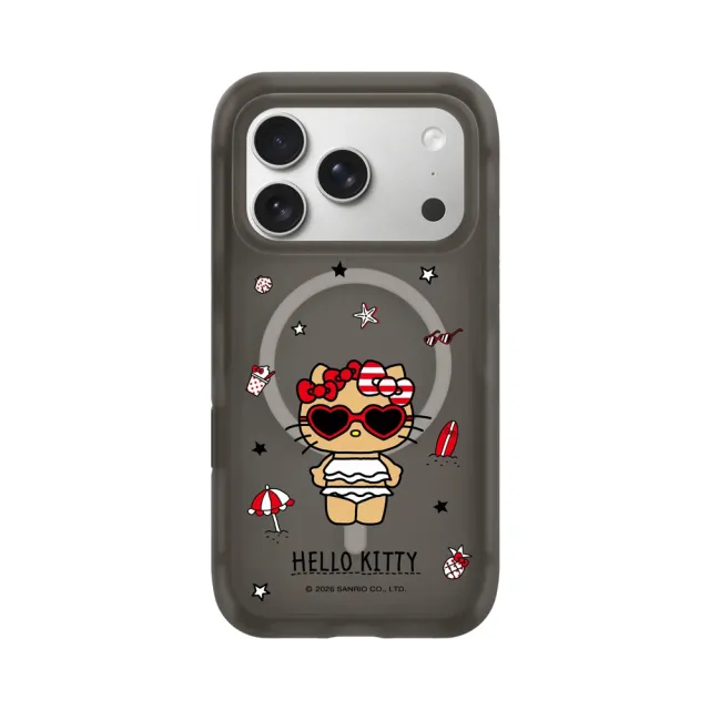 【RHINOSHIELD 犀牛盾】iPhone 18/17/16/15系列 AirX 氣墊磁吸防摔手機殼/愛心墨鏡(Hello Kitty)