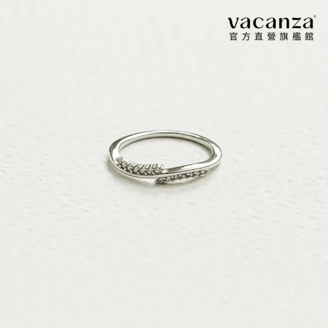 【vacanza】925純銀飾品｜雙層排鑽 純銀戒指 尾戒 (抗過敏 情人節禮物 生日禮物)