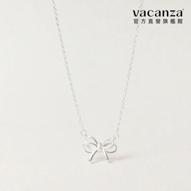 【vacanza】925純銀飾品｜雙層蝴蝶結 純銀項鍊 (抗過敏 情人節禮物 生日禮物)