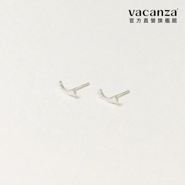 【vacanza】925純銀飾品｜微笑排鑽 純銀耳環 (抗過敏 七夕禮物 生日禮物)