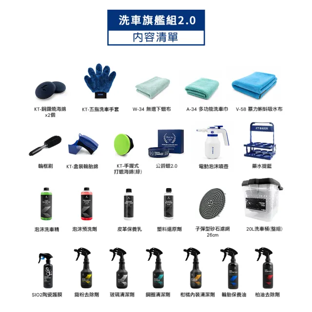 【KT BIKER】洗車旗艦組(洗車優惠組 洗車工具 自助洗車 洗車套餐 汽車美容 輪框清潔)