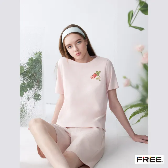 【FREE】有機草木染果感印花小船領上衣