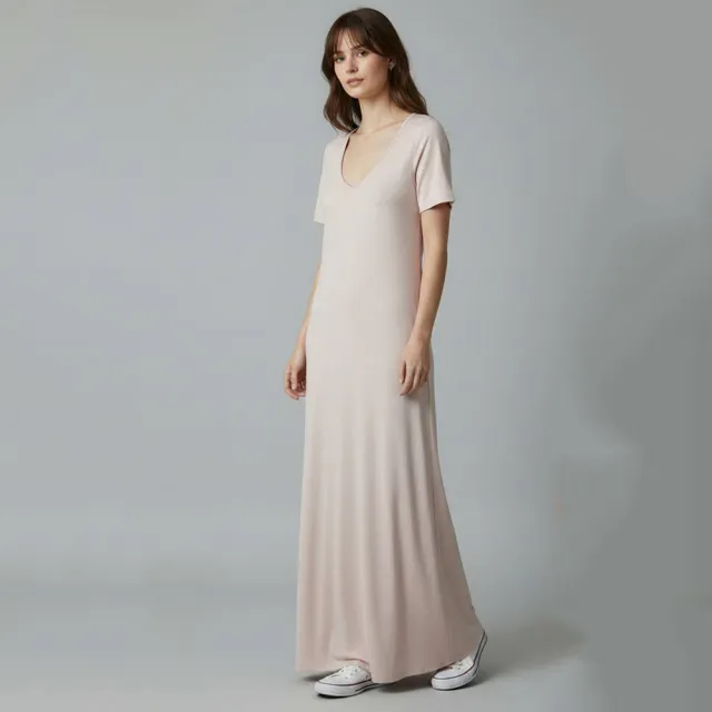 HANA DOGE ハナ・ドーゲ 極簡休閒百搭超值組合兩穿華夫格外套+莫代爾長洋裝兩件組