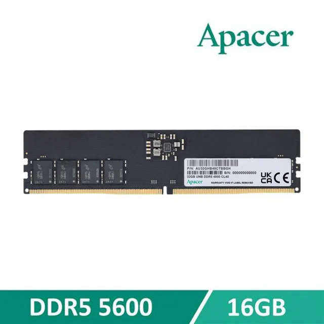 SSD+RAM組合★【Apacer宇瞻】DDR5 5600 16GB 桌上型記憶體+1TB SSD固態硬碟(讀3600MB/s 寫3000MB/s)