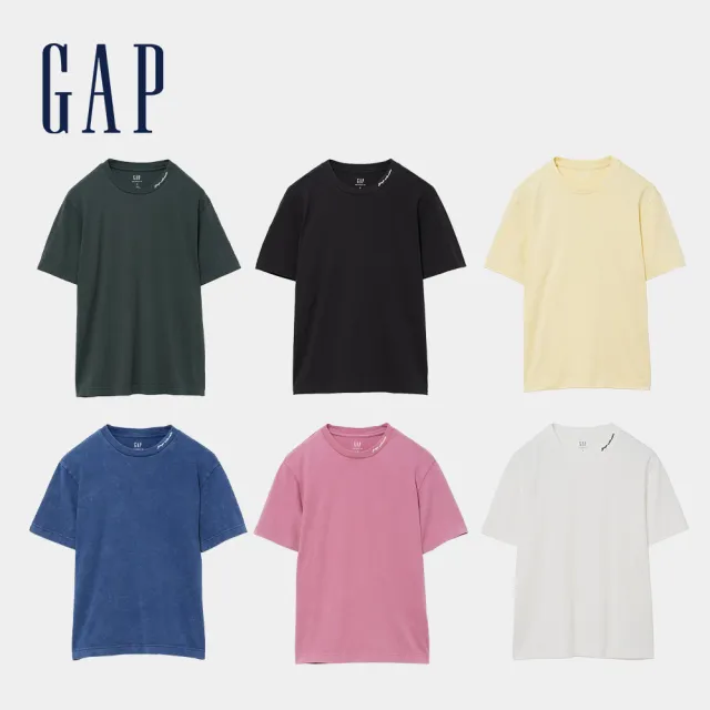 【GAP】重磅寬鬆 Gap Logo 短版短袖T恤-多色任選(895170)