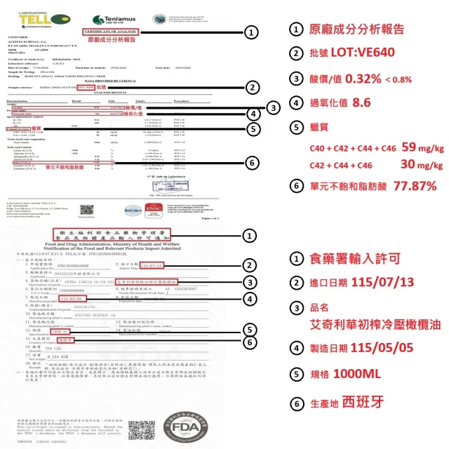 【慕雅利華】艾奇利華特級初榨冷壓橄欖油1000ml X 4瓶(可生飲/出廠酸價0.32%)