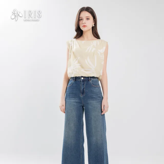 【IRIS 艾莉詩】熱帶花蔭印花背心-綠色(62135)