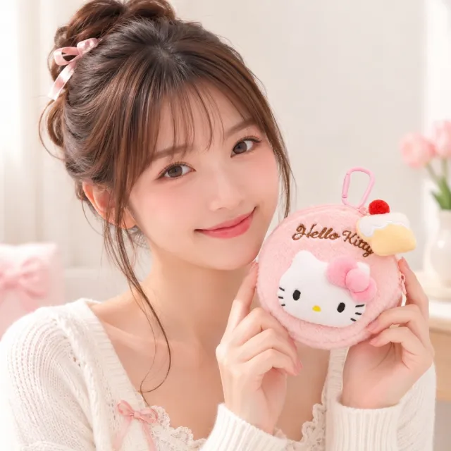 【SANRIO 三麗鷗】雙11 正版授權凱蒂貓美樂蒂大耳狗酷洛米毛絨零錢包耳機包背包吊飾(閨蜜女兒女友生日聖誕 