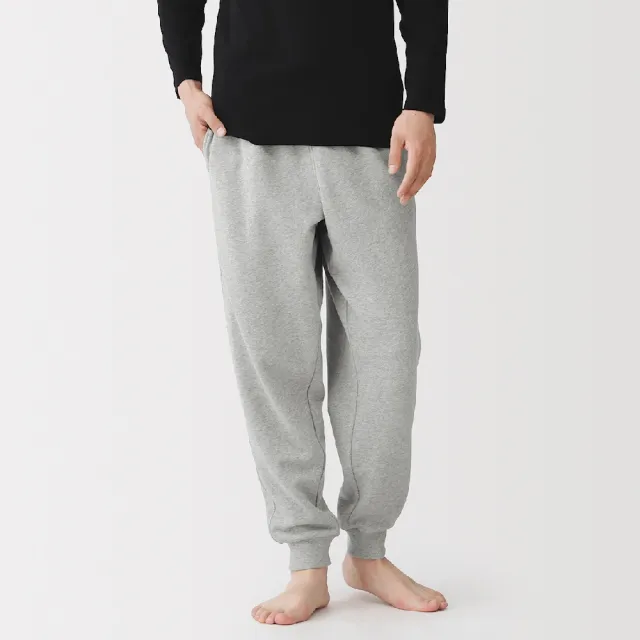【MUJI 無印良品】男棉裏毛家居長褲(灰色/黑色/暗藍)