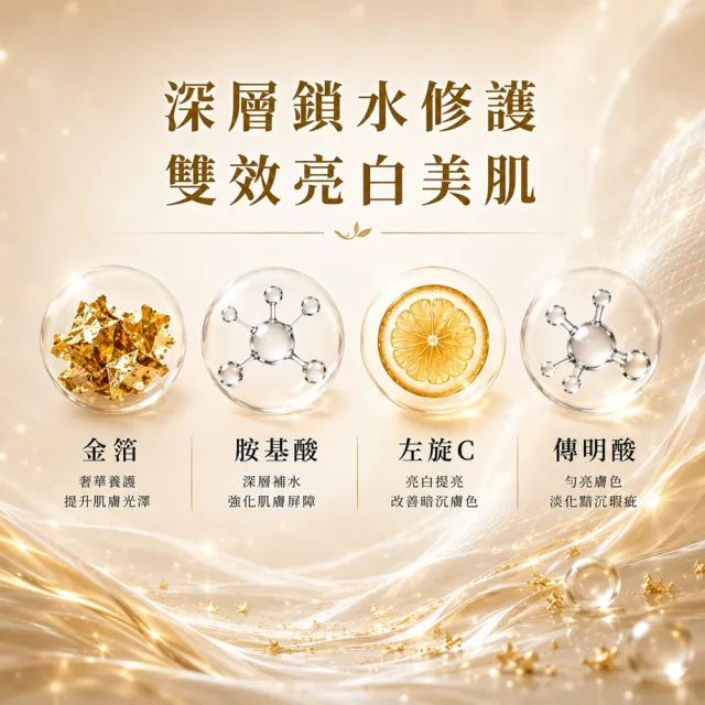 【Sesedior 希希娣兒】金箔煥采亮白面膜50片(淡斑美白 • 提亮膚色 • 水潤肌膚)