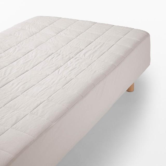 【MUJI 無印良品】絎縫網格水洗墊/S (白色/淺米/藍色) 成品尺寸:W100×L200×D30 cm 壓紋縫製加工