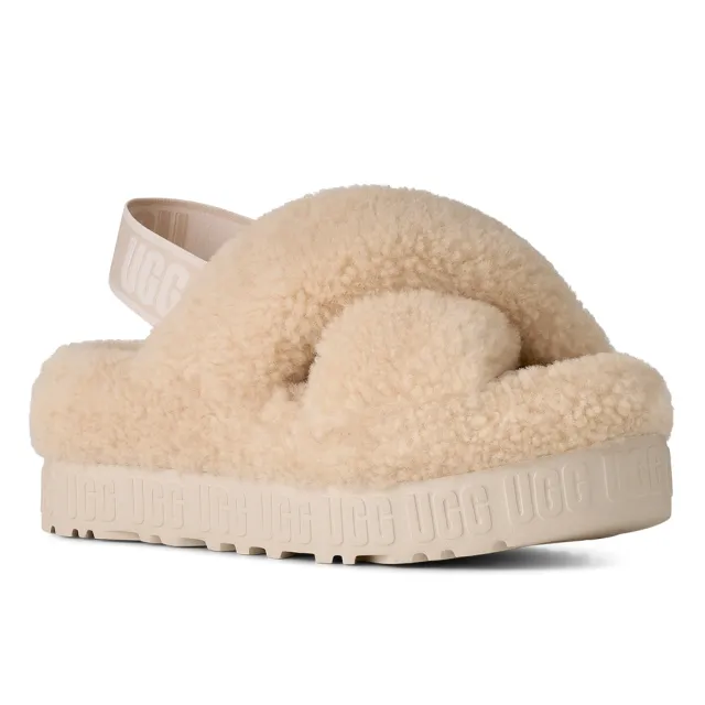 【UGG】涼鞋 女鞋 交叉毛絨序帶涼鞋 Oh Fluffita Cross Strap 自然白 UG1191135NAT
