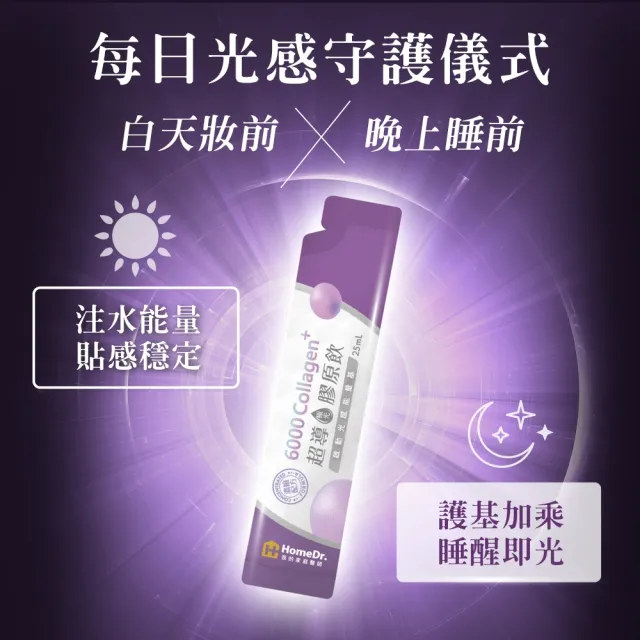【HomeDr.】超導極光膠原飲x1盒(25ml/包  10包/盒  6000mg Nippi膠原+野櫻莓+玻尿酸+Q10 啟動能量光感)