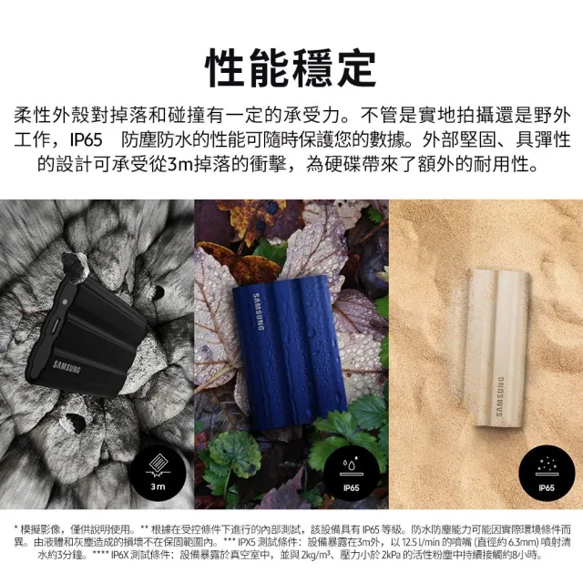 【Samsung 三星】T7 Shield 1TB Type-C USB 3.2 Gen 2 外接式ssd固態硬碟(靛青藍)