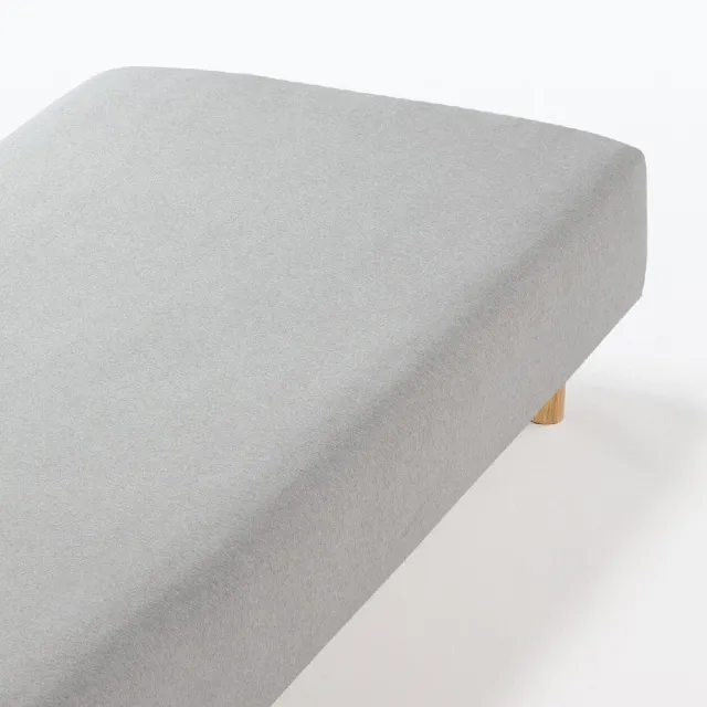 【MUJI 無印良品】棉天竺床包/Q (混灰/混米/混棕/混深藍) 成品尺寸:W155×L185×D35 cm 附鬆緊帶