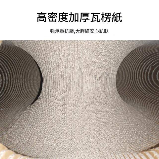 【IPSKY】圓形隧道貓窩 貓抓板貓窩一體 加厚瓦楞紙貓床 大空間躲藏貓隧道 耐磨不掉屑 貓咪磨爪用具
