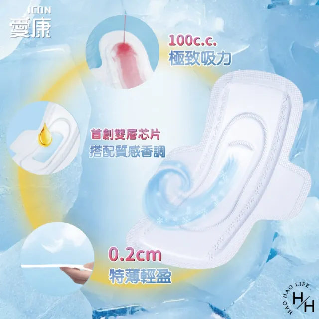 【愛康】10包組-涼感衛生棉 加長型(33公分x6片x10包)