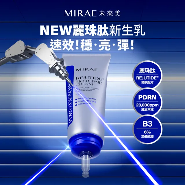 【MIRAE 未來美】專業院線NAD+膠原逆齡精華+韓國PDRN麗珠修護新生乳 抗老