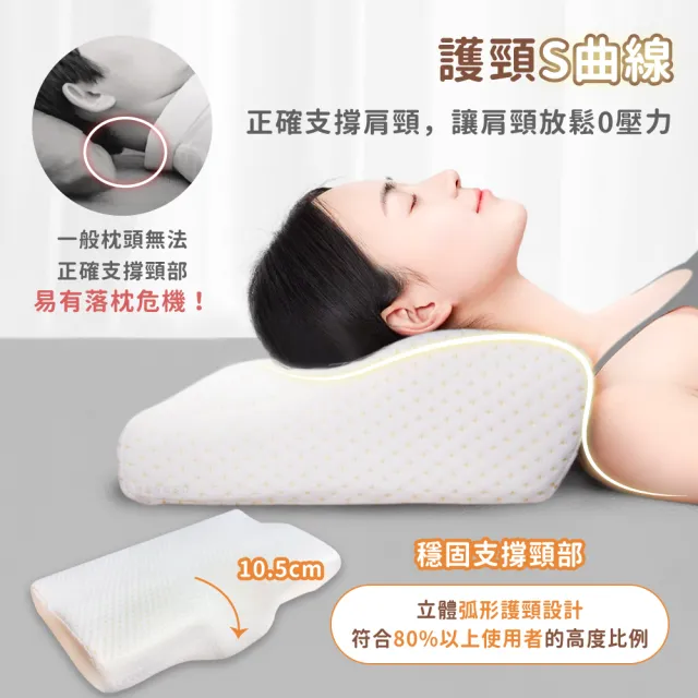 【Beroso 倍麗森】買一送一 金絲透氣護頸防鼾蝶形記憶枕頭(SGS檢驗合格 記憶枕 禮物)