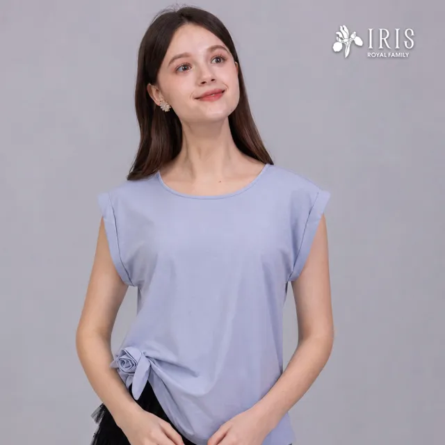 【IRIS 艾莉詩】朵花飾邊棉質上衣(62942)