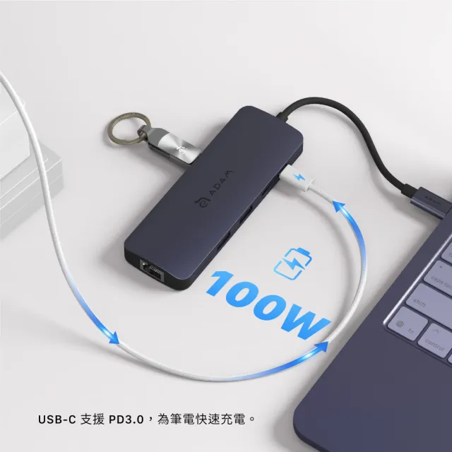 【ADAM 亞果元素】Hub SE10 USB-C 十合一多功能集線器(隨插即用)