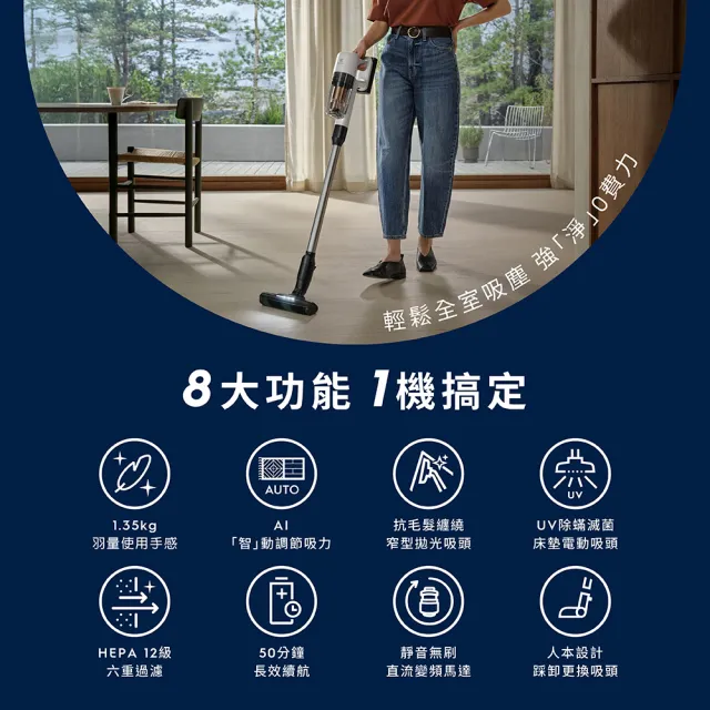 【Electrolux 伊萊克斯】雙11限定 極適家居700 輕量無線吸塵器(EFP72314 雲絮白)