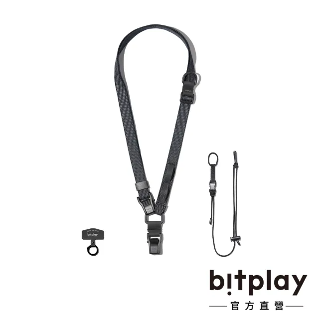 【bitplay】多工機能背帶 夜光黑 (附掛繩通用墊片) 手機掛繩/手機背袋/手機繩/手機圓繩/手繩