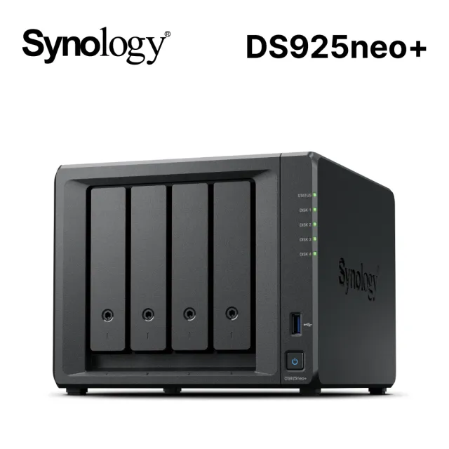 【Synology 群暉科技】搭6TBx2★DS925neo+ 4bay 網路儲存伺服器+(HAT3300-6T)