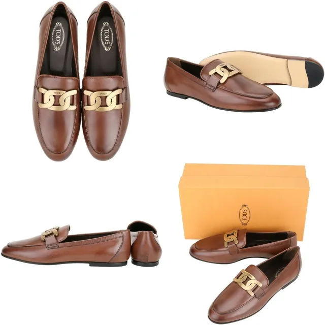 【TOD’S】TODS Kate 鍊條小牛皮樂褔鞋-多色可選(平底鞋 豆豆鞋品牌 義大利手工皮革)