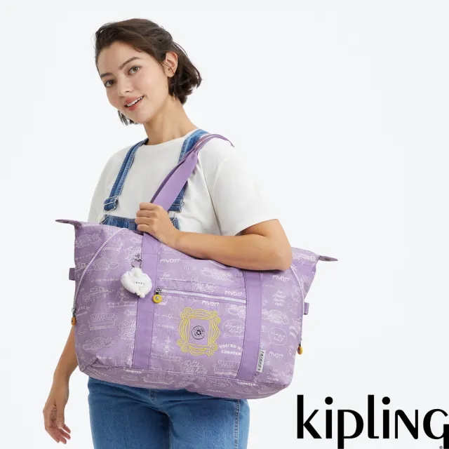 【KIPLING】KIPLING | FRIENDS 鏡框紫拉桿旅行袋-ART M