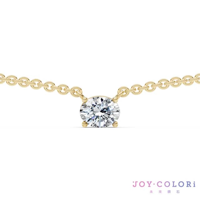 【JOY COLORi 未來鑽石】10K金 15分橢圓鑽項鍊(培育鑽石 流光 NS8043OALG)