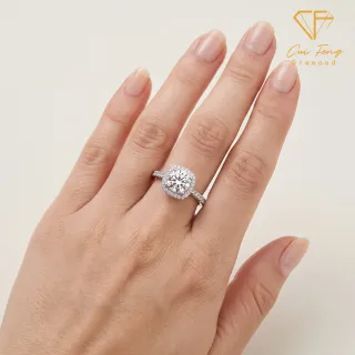 【CF Diamond】戒指 莫桑鑽《皇家方包》(雙11 1克拉 女戒 鑽戒 新品 生日禮物 求婚)