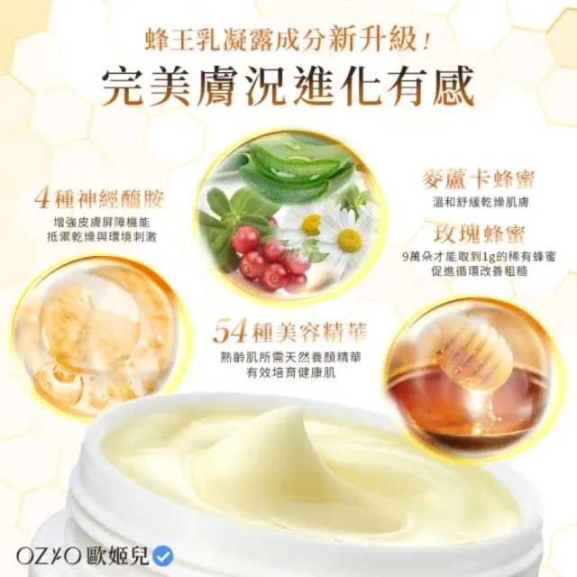 【OZIO 歐姬兒】凍齡蜂王乳凝露-75g/3入(抗皺保濕All In One凝露)