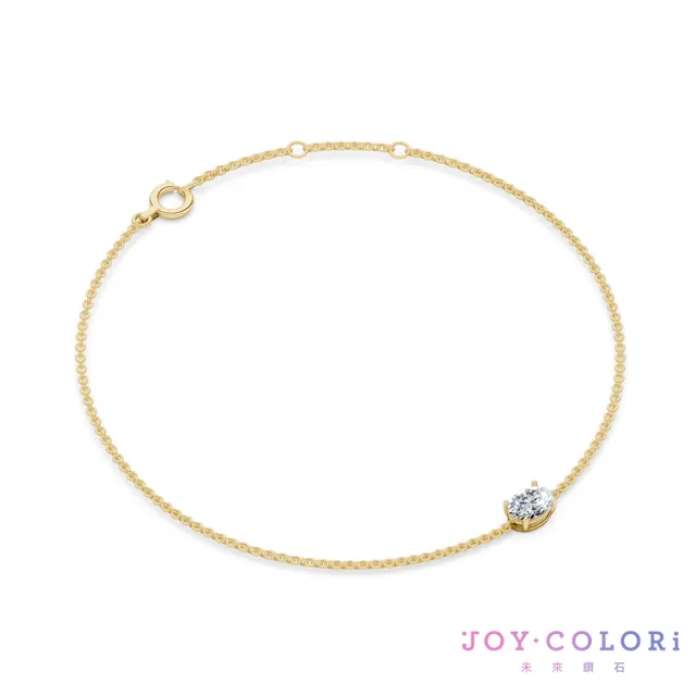 【JOY COLORi 未來鑽石】10K金 26分橢圓鑽手鍊(培育鑽石 流光 BR8043OCLG)