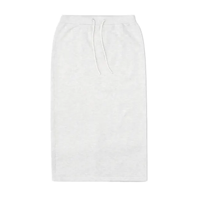 【CONVERSE】Long Knit Skirt Retro Lt 長裙 女款 淺灰色 抽繩 10027190-A04