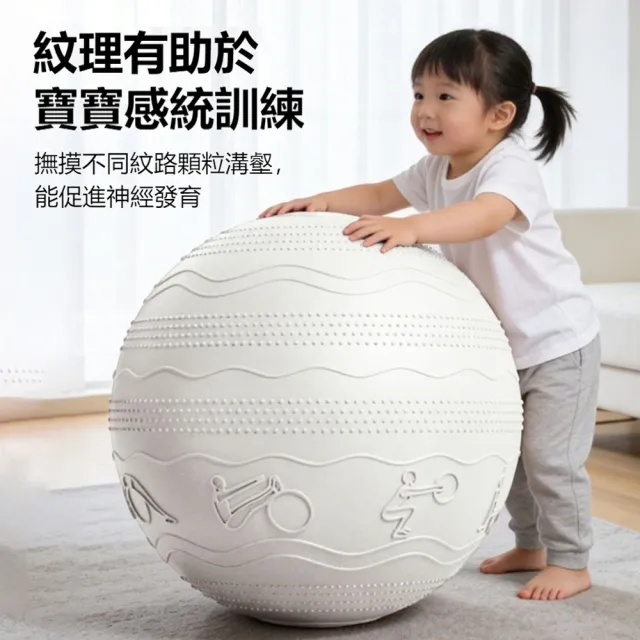 【ANTIAN】加厚防爆充氣式浮雕凸點健身瑜伽球 產後盆底肌訓練球 平衡球 抗力球 彈力球 55cm