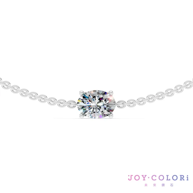 【JOY COLORi 未來鑽石】PT950鉑金 18分橢圓鑽手鍊(培育鑽石 流光 BR8043OBLG)