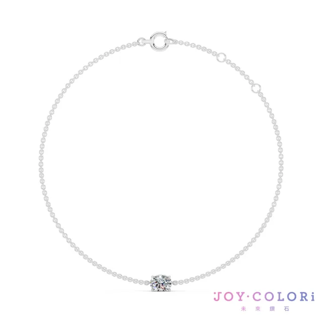 【JOY COLORi 未來鑽石】PT950鉑金 15分 橢圓鑽手鍊(培育鑽石 流光 BR8043OALG)