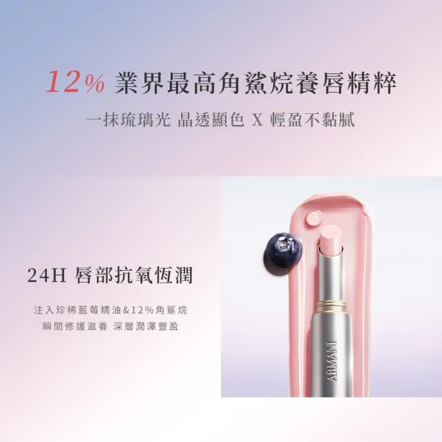 【ARMANI 亞曼尼】官方直營 訂製琉光潤唇膏雙入組(GA/新品上市/長效水潤/)
