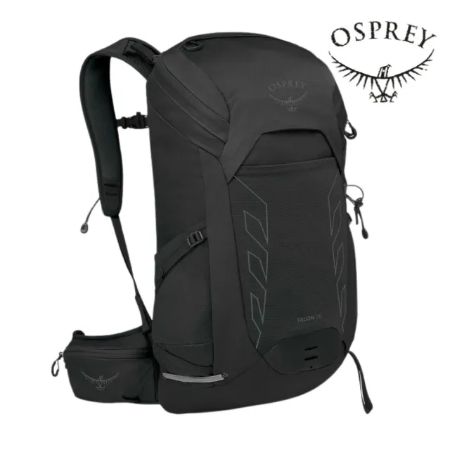 【Osprey】雙11 Talon 26L 男款輕量登山背包  Black Coal Grey ｜輕量旅行後背包  登山健行背包