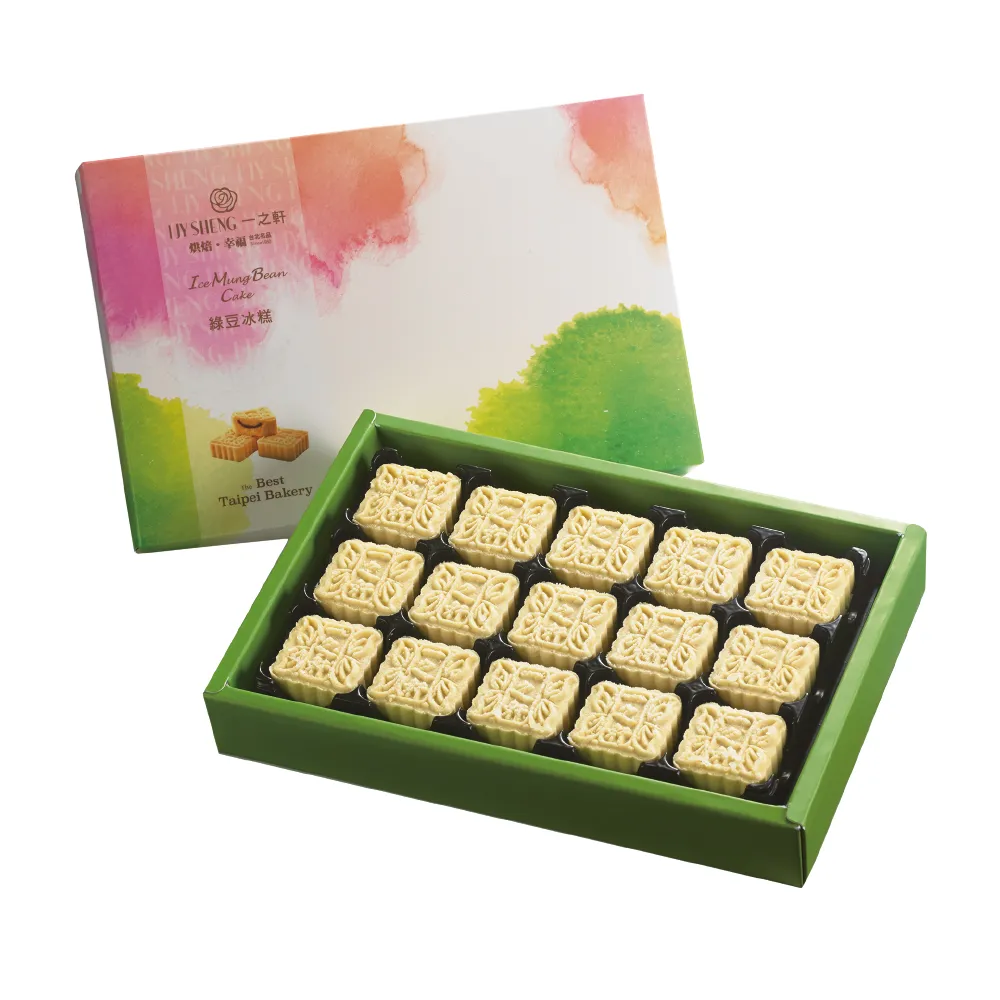 【一之軒】15入綠豆冰糕禮盒 四組(冰心紅豆餡.配茶小點)_年菜 年節禮盒