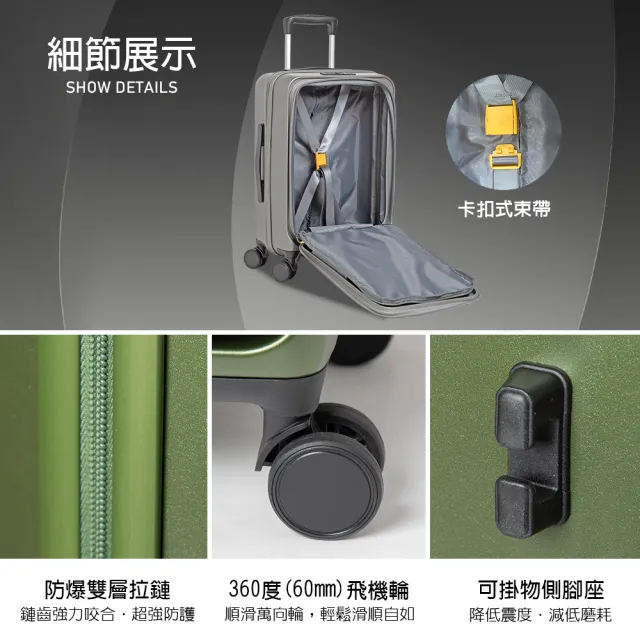 【LYNX】美國山貓20吋第一代前開登機箱(防爆拉鏈、TSA海關鎖、飛機輪、可加大)